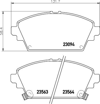 HELLA 8DB 355 017-171 - Bromsbeläggssats, skivbroms xdelar.se