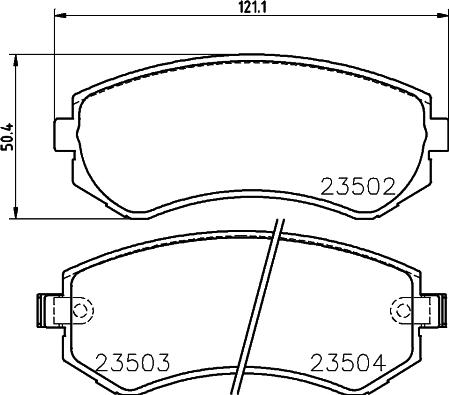 HELLA 8DB 355 017-201 - Bromsbeläggssats, skivbroms xdelar.se