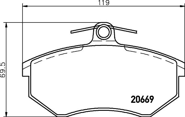 HELLA 8DB 355 017-701 - Bromsbeläggssats, skivbroms xdelar.se