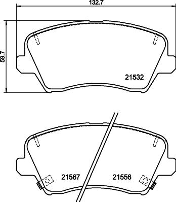 HELLA 8DB 355 039-971 - Bromsbeläggssats, skivbroms xdelar.se