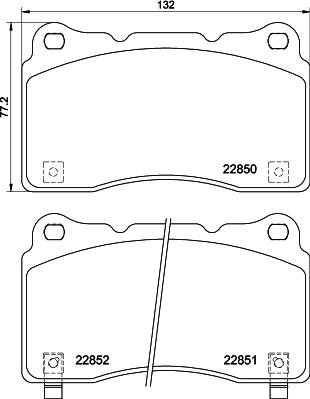 HELLA 8DB 355 039-151 - Bromsbeläggssats, skivbroms xdelar.se