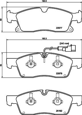 HELLA 8DB 355 039-871 - Bromsbeläggssats, skivbroms xdelar.se