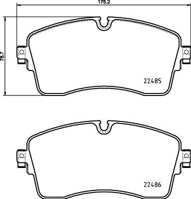 HELLA 8DB 355 039-321 - Bromsbeläggssats, skivbroms xdelar.se