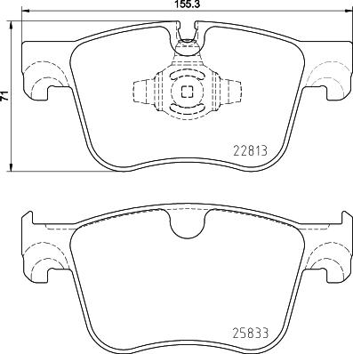 HELLA 8DB 355 036-491 - Bromsbeläggssats, skivbroms xdelar.se