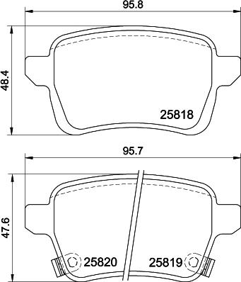 HELLA 8DB 355 036-431 - Bromsbeläggssats, skivbroms xdelar.se