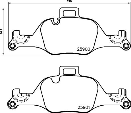 HELLA 8DB 355 036-531 - Bromsbeläggssats, skivbroms xdelar.se