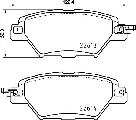 HELLA 8DB 355 036-521 - Bromsbeläggssats, skivbroms xdelar.se