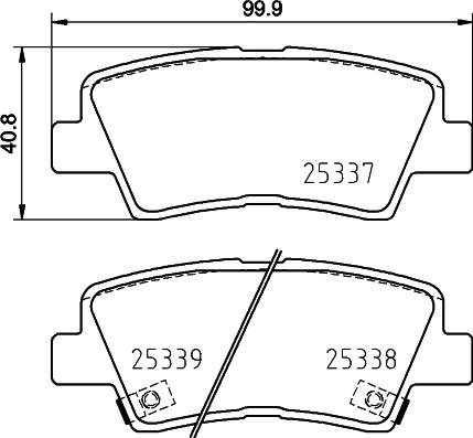 HELLA 8DB 355 031-821 - Bromsbeläggssats, skivbroms xdelar.se