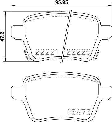 HELLA 8DB 355 024-651 - Bromsbeläggssats, skivbroms xdelar.se