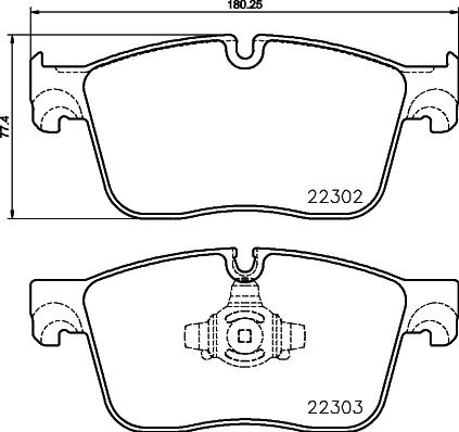 HELLA 8DB 355 024-661 - Bromsbeläggssats, skivbroms xdelar.se