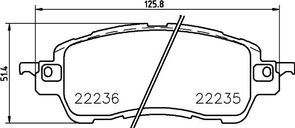 HELLA 8DB 355 024-721 - Bromsbeläggssats, skivbroms xdelar.se