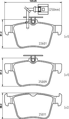 HELLA 8DB 355 025-661 - Bromsbeläggssats, skivbroms xdelar.se