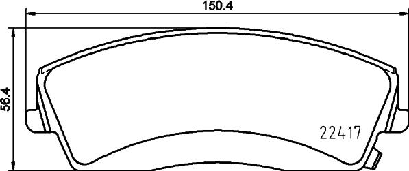 HELLA 8DB 355 025-001 - Bromsbeläggssats, skivbroms xdelar.se