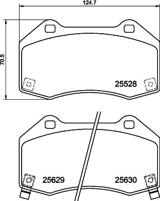 HELLA 8DB 355 025-891 - Bromsbeläggssats, skivbroms xdelar.se