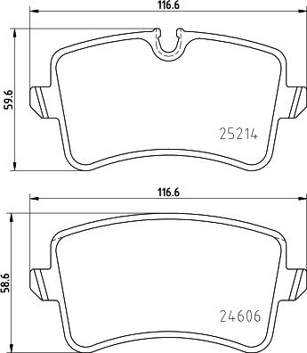 HELLA 8DB 355 025-311 - Bromsbeläggssats, skivbroms xdelar.se