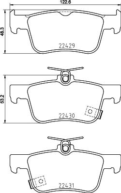 HELLA 8DB 355 025-251 - Bromsbeläggssats, skivbroms xdelar.se