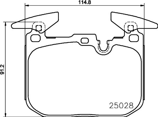 HELLA 8DB 355 025-771 - Bromsbeläggssats, skivbroms xdelar.se