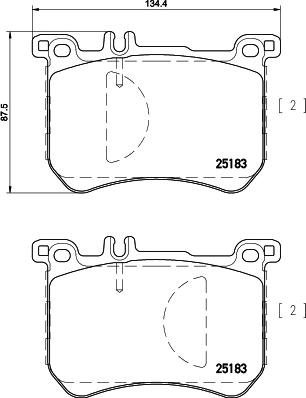 HELLA 8DB 355 020-491 - Bromsbeläggssats, skivbroms xdelar.se