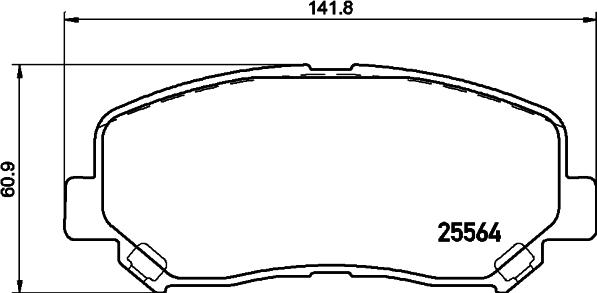 HELLA 8DB 355 020-511 - Bromsbeläggssats, skivbroms xdelar.se