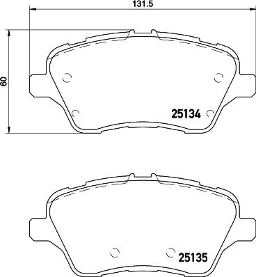 HELLA 8DB 355 020-621 - Bromsbeläggssats, skivbroms xdelar.se