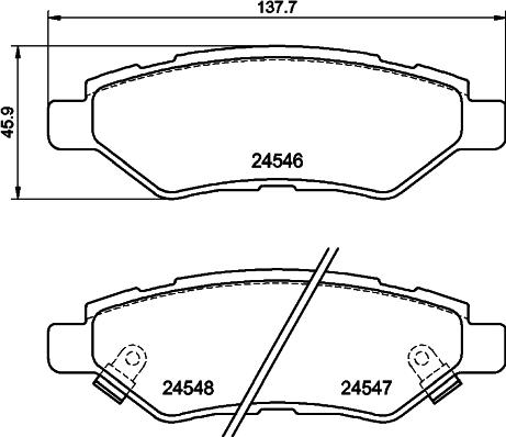 HELLA 8DB 355 020-011 - Bromsbeläggssats, skivbroms xdelar.se