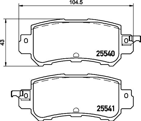 HELLA 8DB 355 020-151 - Bromsbeläggssats, skivbroms xdelar.se