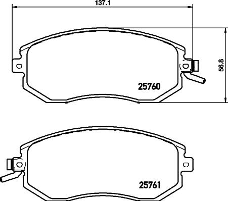 HELLA 8DB 355 020-891 - Bromsbeläggssats, skivbroms xdelar.se