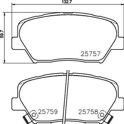 HELLA 8DB 355 020-871 - Bromsbeläggssats, skivbroms xdelar.se