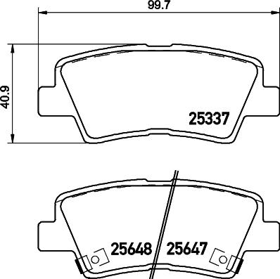 HELLA 8DB 355 020-371 - Bromsbeläggssats, skivbroms xdelar.se