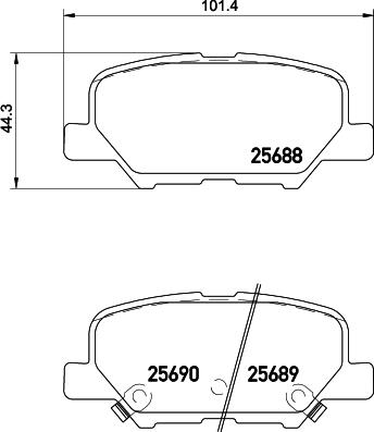 HELLA 8DB 355 020-291 - Bromsbeläggssats, skivbroms xdelar.se