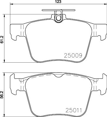 HELLA 8DB 355 020-261 - Bromsbeläggssats, skivbroms xdelar.se