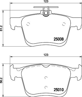 HELLA 8DB 355 020-271 - Bromsbeläggssats, skivbroms xdelar.se