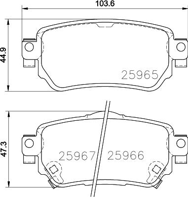 HELLA 8DB 355 021-491 - Bromsbeläggssats, skivbroms xdelar.se