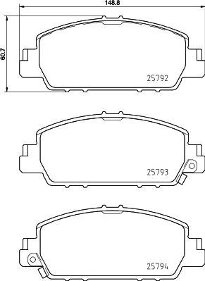 HELLA 8DB 355 021-471 - Bromsbeläggssats, skivbroms xdelar.se