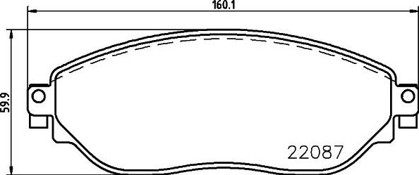 HELLA 8DB 355 021-891 - Bromsbeläggssats, skivbroms xdelar.se