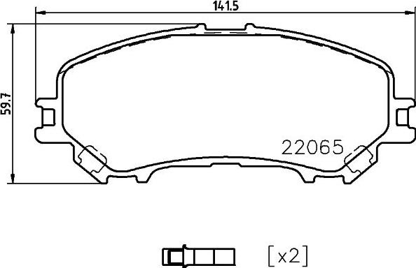 HELLA 8DB 355 021-861 - Bromsbeläggssats, skivbroms xdelar.se