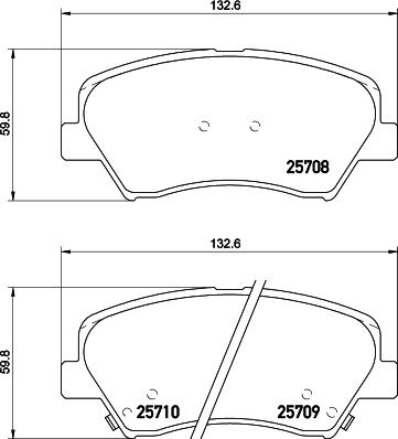 HELLA 8DB 355 021-781 - Bromsbeläggssats, skivbroms xdelar.se