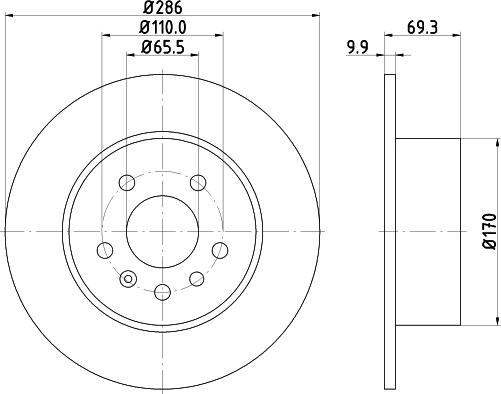 HELLA 8DD 355 104-701 - Bromsskiva xdelar.se