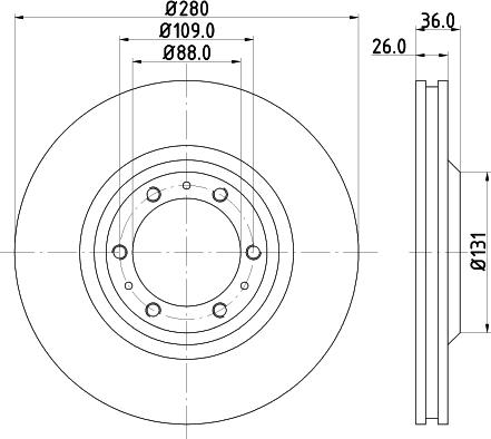 HELLA 8DD 355 106-001 - Bromsskiva xdelar.se