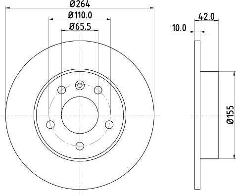 HELLA 8DD 355 106-111 - Bromsskiva xdelar.se