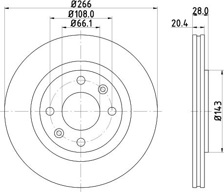 HELLA 8DD 355 102-051 - Bromsskiva xdelar.se