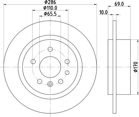 HELLA 8DD 355 107-001 - Bromsskiva xdelar.se