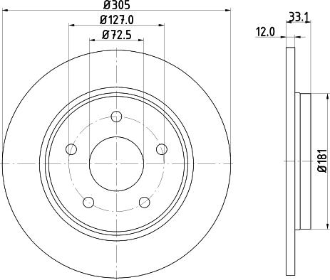 HELLA 8DD 355 129-001 - Bromsskiva xdelar.se