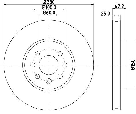 HELLA 8DD 355 110-251 - Bromsskiva xdelar.se