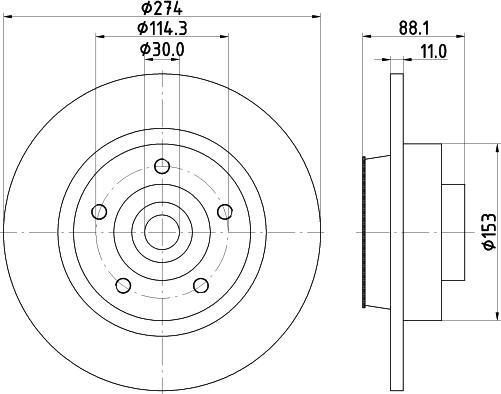 HELLA 8DD 355 117-351 - Bromsskiva xdelar.se