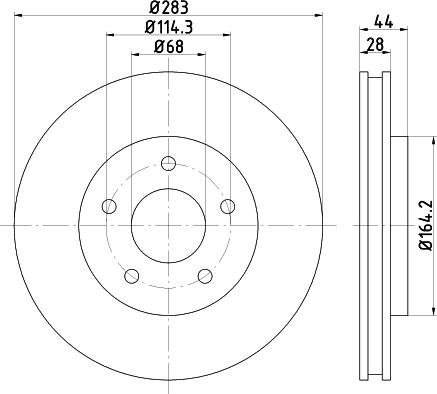 HELLA 8DD 355 125-071 - Bromsskiva xdelar.se