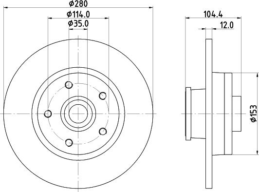 HELLA 8DD 355 125-281 - Bromsskiva xdelar.se