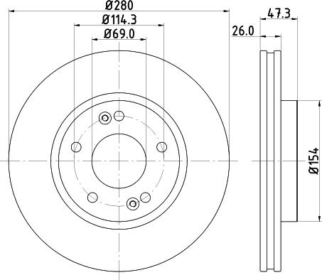 HELLA 8DD 355 120-141 - Bromsskiva xdelar.se