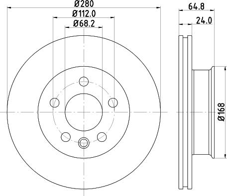 HELLA 8DD 355 127-061 - Bromsskiva xdelar.se