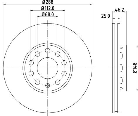 HELLA 8DD 355 127-081 - Bromsskiva xdelar.se